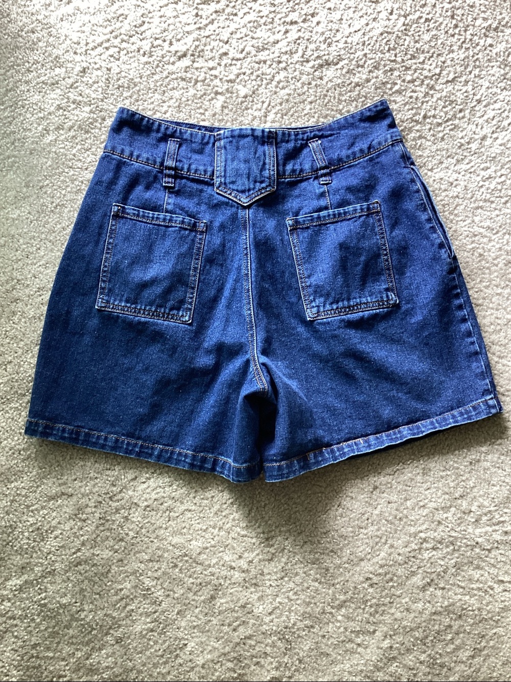 Joie Dark Blue Pleated Denim Shorts - Size 12